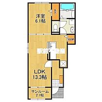 福岡県筑後市大字熊野1411-13（賃貸アパート1LDK・1階・50.01㎡） その2