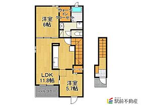 アプローズ　ネクストII 201 ｜ 福岡県八女市馬場296-1（賃貸アパート2LDK・2階・57.93㎡） その2