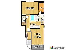 福岡県筑後市長浜1089-1（賃貸アパート1LDK・1階・45.33㎡） その2