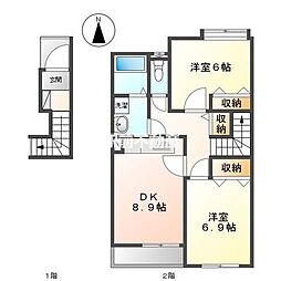 メゾンJ 2DKの間取図画像