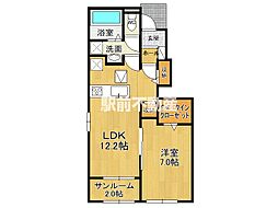 サングレープIII 1階1LDKの間取り