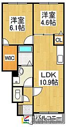 エムズプラザB 2LDKの間取図画像