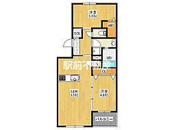 Lstyle筑後 3階2LDKの間取り