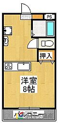 グリーンパーク湯納楚C 1Kの間取図画像
