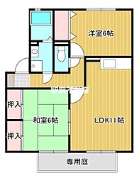 エスポワール1 2LDKの間取図画像
