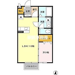 アークヴィラ 1LDKの間取図画像