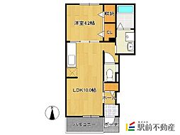 エレガント本町 1LDKの間取図画像