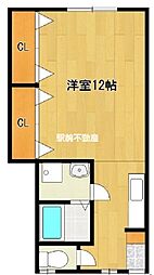 パディーフィールド ワンルームの間取図画像