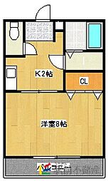 MK希 1Kの間取図画像