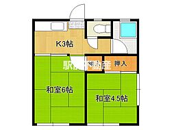 静香荘 2Kの間取図画像