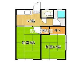 静香荘 203 ｜ 福岡県八女市本村37-4（賃貸アパート2K・2階・29.75㎡） その2