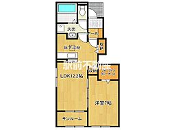 グランツ 1階1LDKの間取り