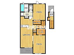 ル　ベールIII 2階2LDKの間取り