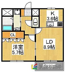 メゾンド・ショコラ 1LDKの間取図画像