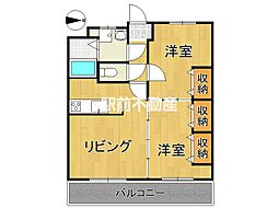 アレクサンドライト八女 2LDKの間取図画像