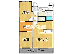 アレクサンドライト八女 2LDKの間取図画像