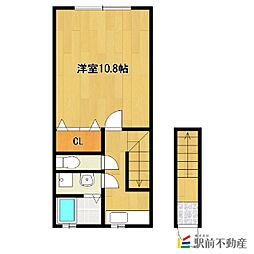ビューラー下妻 1Kの間取図画像