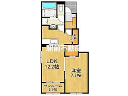 マテーラ大島 1LDKの間取図画像
