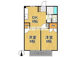 ニューシティ広川A 2DKの間取図画像