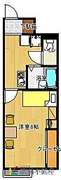 レオパレスドイシャン1 1Kの間取図画像