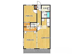 ピュアサファイア1 2LDKの間取図画像