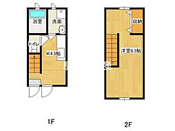 パルSentosa輝D 1Kの間取図画像