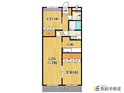 エクセルハイム 2LDKの間取図画像