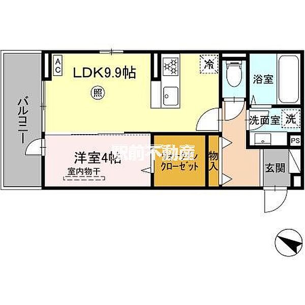 メゾンベール 302｜福岡県朝倉郡筑前町原地蔵(賃貸アパート1LDK・3階・39.77㎡)の写真 その2