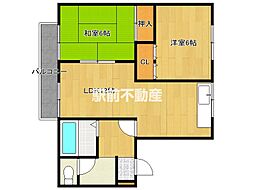 セジュール・リカー2C 2LDKの間取図画像