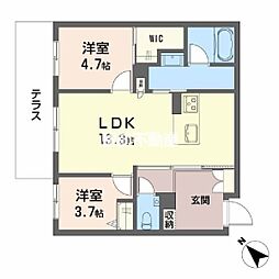 シャーメゾン トレゾール 2LDKの間取図画像