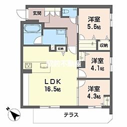 シャーメゾン トレゾール 3LDKの間取図画像