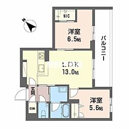シャーメゾン トレゾール 2LDKの間取図画像