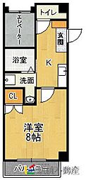 クラーレ 1Kの間取図画像