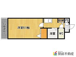 パークコート太宰府 1Kの間取図画像