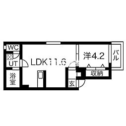 Courtstyle二日市2 1LDKの間取図画像