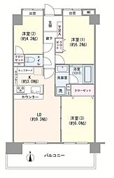 コスモ西蒲田 3LDKの間取図画像