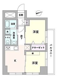 オリエンタル大森 2Kの間取図画像