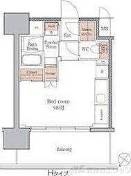 ジオエント梅田北リバーフロント ワンルームの間取図画像