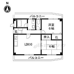 チサトマンション 2LDKの間取図画像