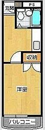 ネオコーポ都 1Kの間取図画像
