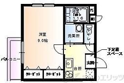 フジパレス東三国1番館 1Kの間取図画像