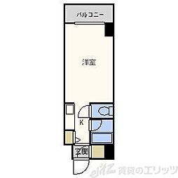 ミールズ江坂 1Kの間取図画像