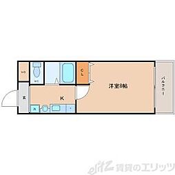 INOVE上山手 1Kの間取図画像
