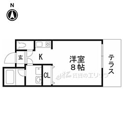 プロースト高槻 ワンルームの間取図画像