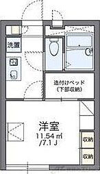 レオパレスハイムシード 1Kの間取図画像