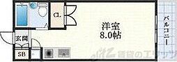 東明マンション江坂 ワンルームの間取図画像