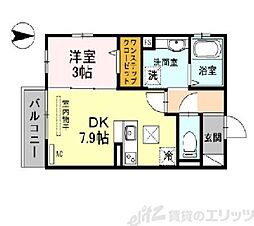 シャルム総持寺 1DKの間取図画像
