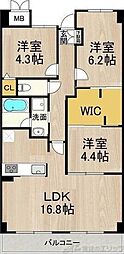 インプルーブ緑地公園 3LDKの間取図画像