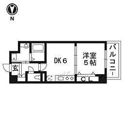 クラッシィ高槻 1DKの間取図画像