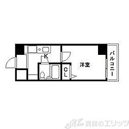 エスリード新大阪 1Kの間取図画像